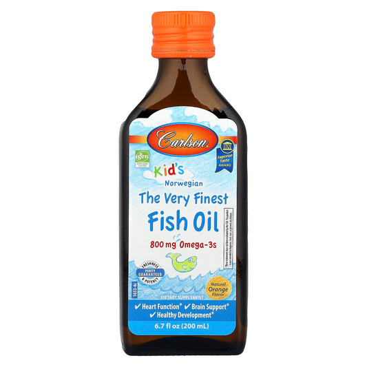 Carlson Kid's Norwegian Fish Oil, Natural Orange, 200 ml (6.7 fl oz)