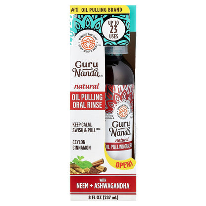 GuruNanda Natural Oil Pulling Oral Rinse, Ceylon Cinnamon, 237 ml (8 fl oz) - view 2