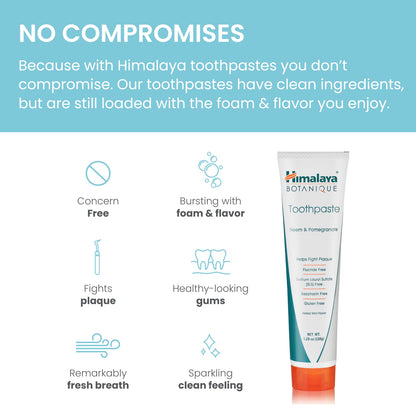 Himalaya Botanique Toothpaste, Neem & Pomegranate, Herbal Mint, 150 g - view 6
