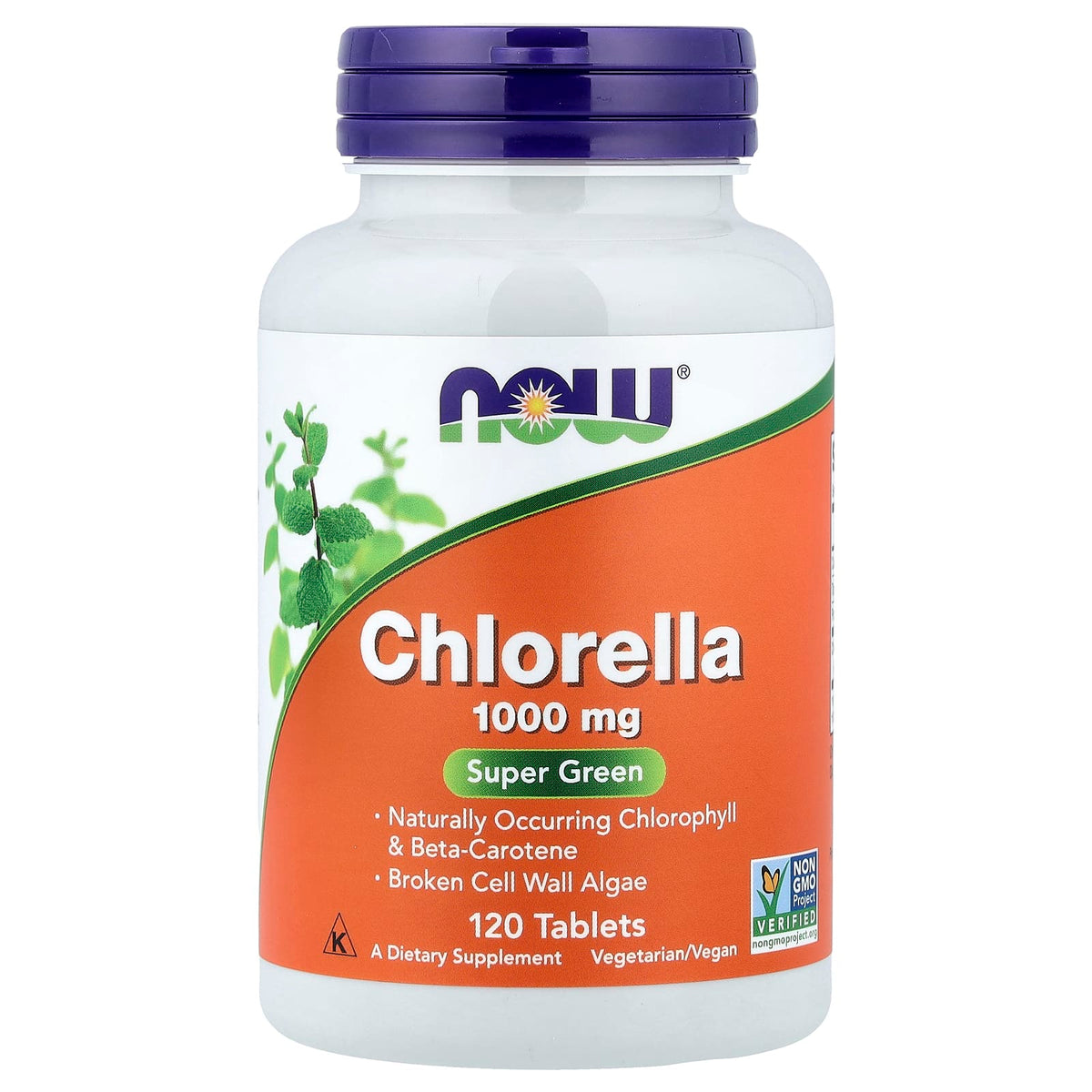 NOW Foods Chlorella, 120 Tablets (1 g per Tablet) — product view