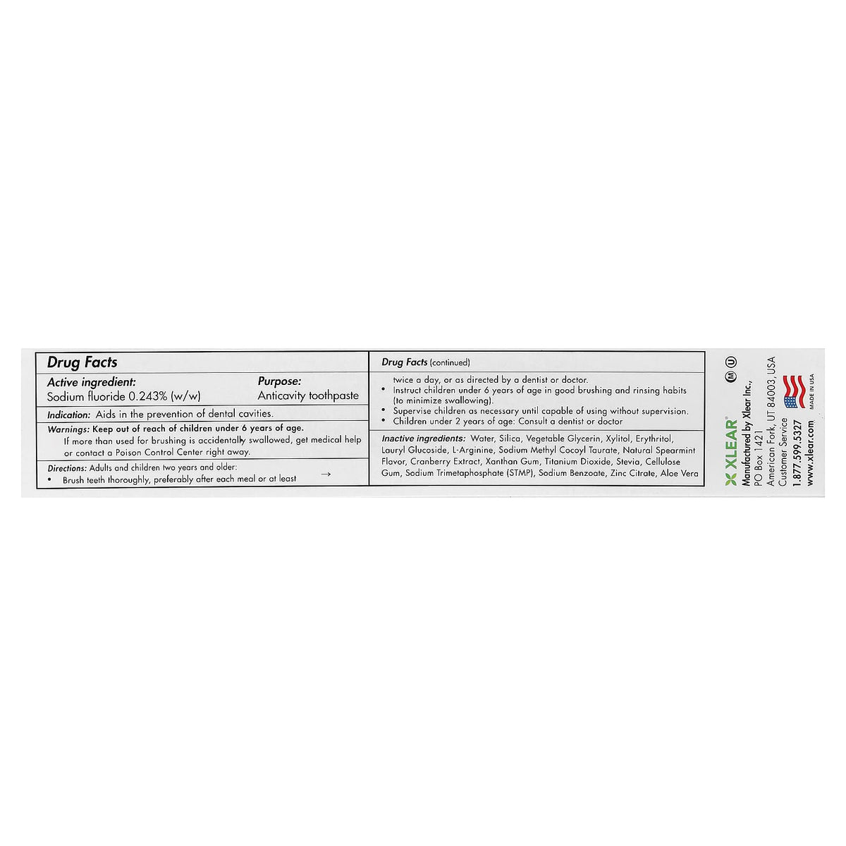 Xlear Spry Toothpaste with Fluoride, Spearmint, 141 g - view 3