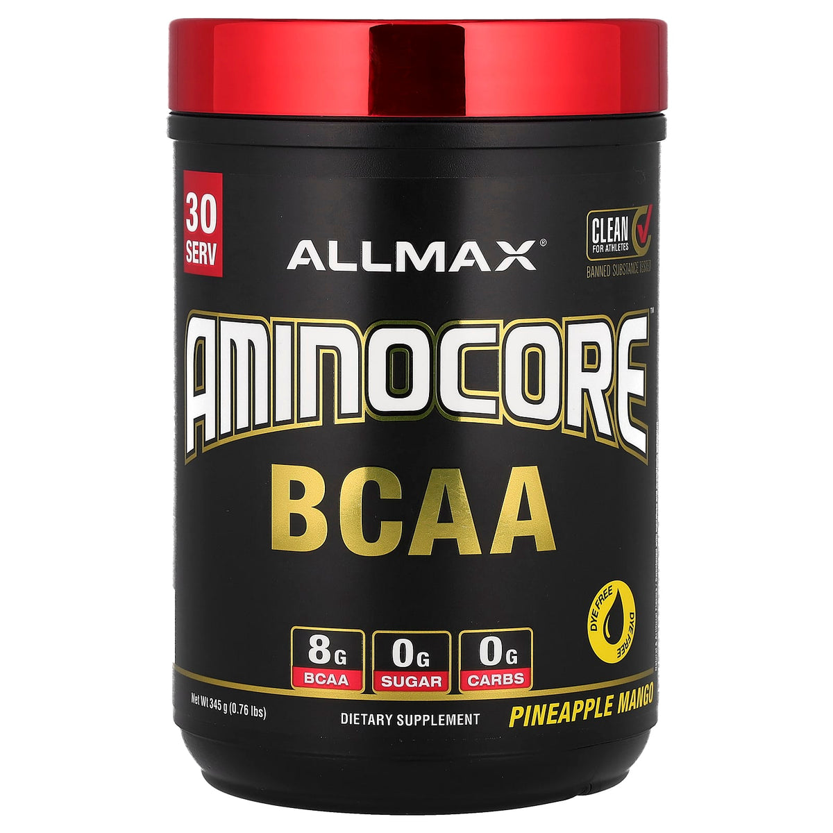 Allmax Aminocore BCAA Pineapple Mango 345 g (12.2 oz) — product view