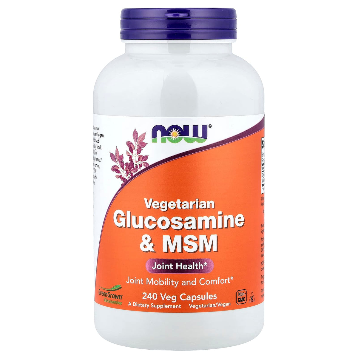 NOW Foods Vegetarian Glucosamine & MSM, 240 Veg Capsules — product view