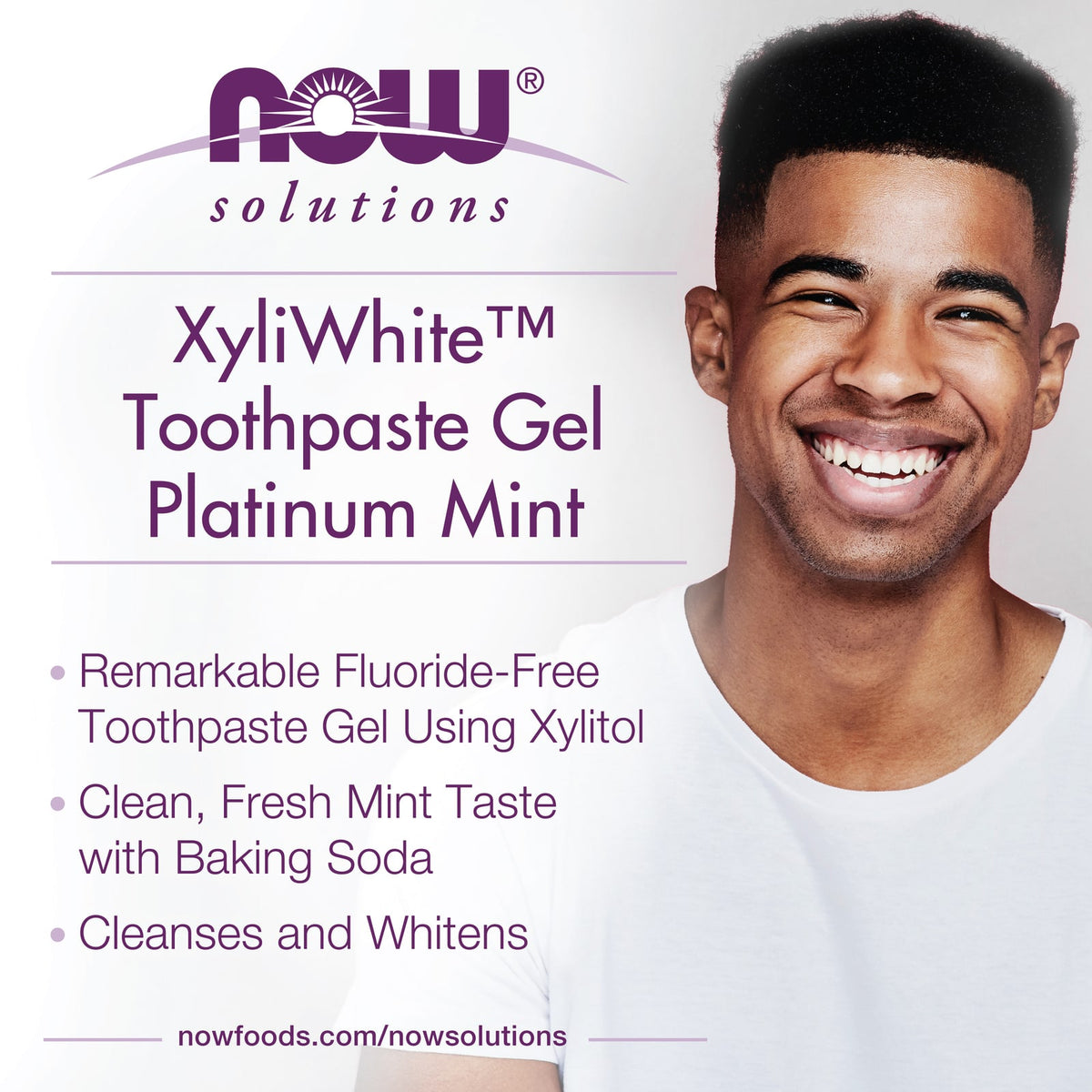 NOW Foods XyliWhite Toothpaste Gel with Baking Soda, Platinum Mint, 181 g - view 4