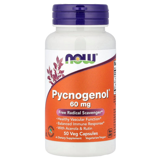 NOW Foods Pycnogenol With Acerola & Rutin, 50 Veg Capsules