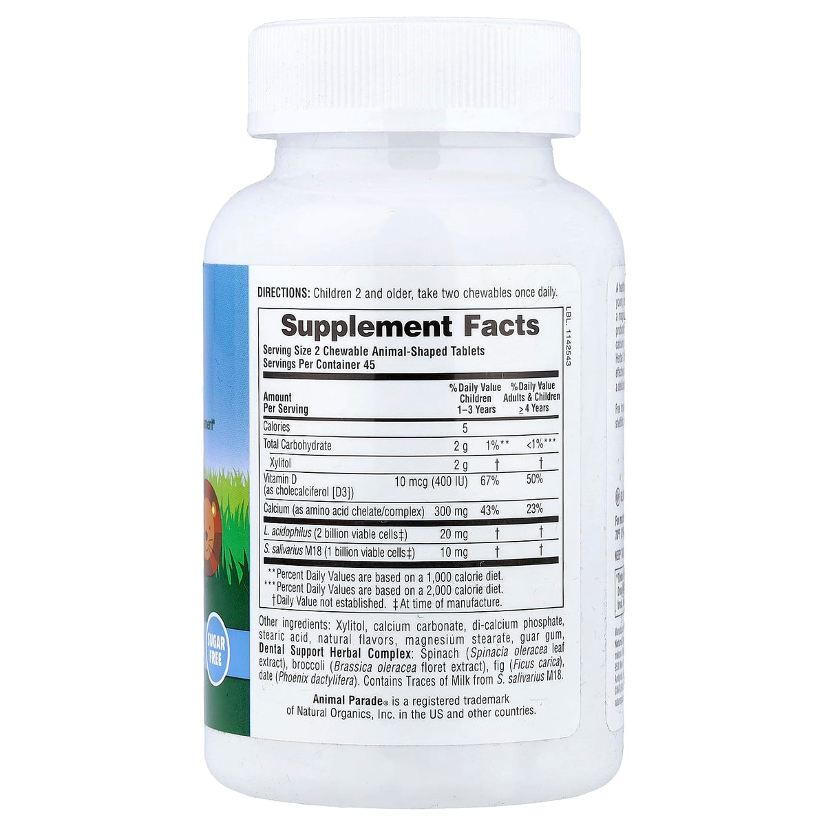 NaturesPlus Animal Parade Tooth Fairy Children's Chewable, Vanilla, 90 Tablets — alternate product view