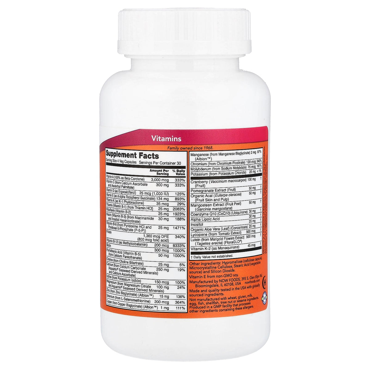 NOW Foods Eve Superior Women's Multi, Iron-Free, 120 Veg Capsules — alternate product view