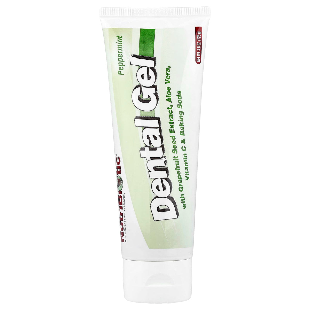 NutriBiotic Dental Gel, Peppermint, 128 g (4.5 oz) — product view