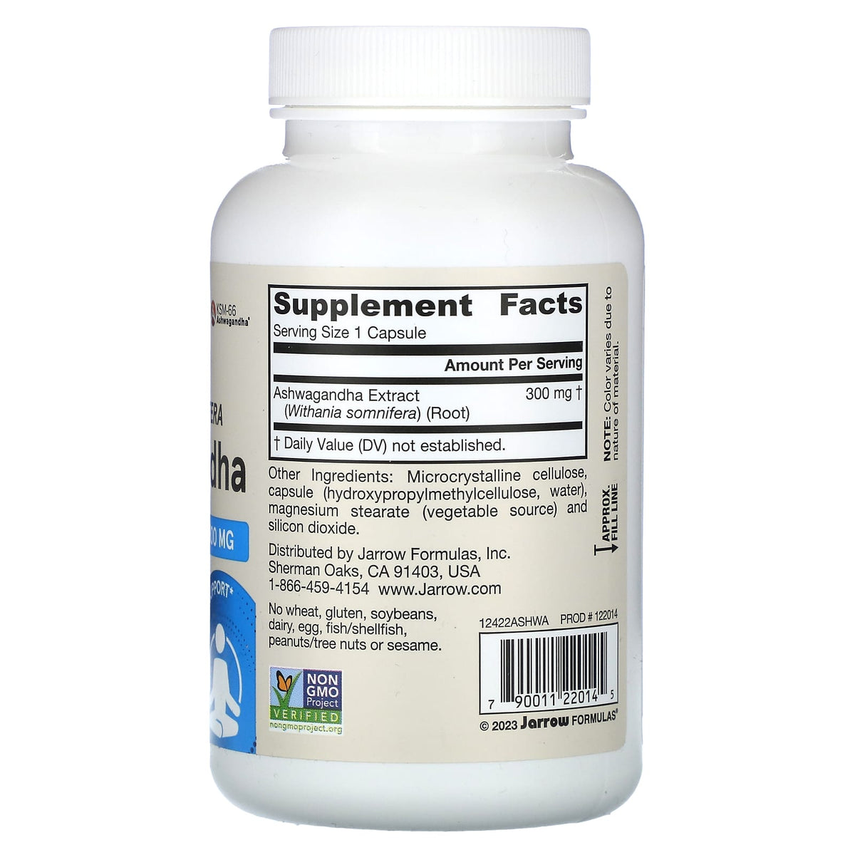 Jarrow Formulas Ashwagandha 300 mg, 120 Veggie Capsules - view 2