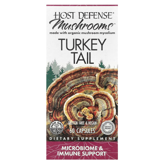 Host Defense Mushrooms Turkey Tail, 60 Capsules (0.5 g per Capsule)