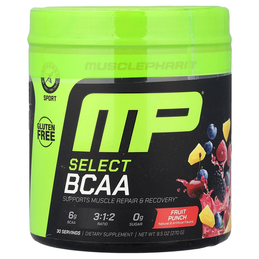 MusclePharm Select BCAA, Fruit Punch, 270 g (9.5 oz)