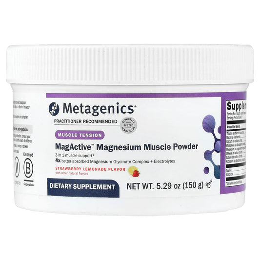 Metagenics MagActive Magnesium Powder, Strawberry Lemonade, 150 g (5.29 oz)