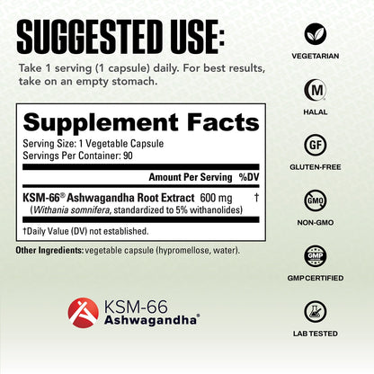 NutraBio KSM-66 Ashwagandha, 90 Capsules - view 5