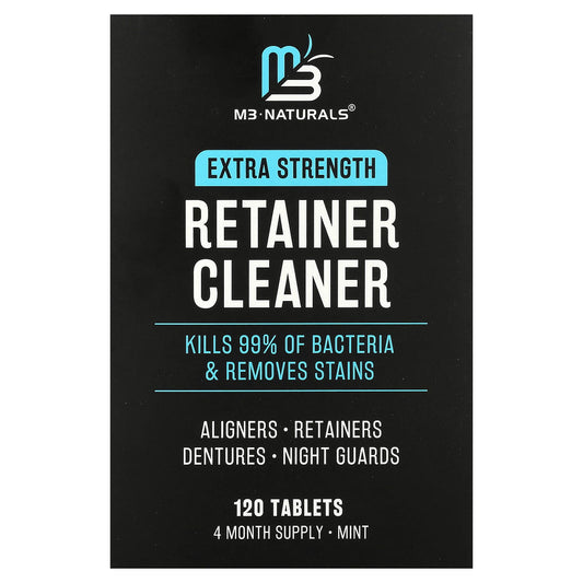 M3 Naturals Retainer Cleaner, Mint, 120 Tablets