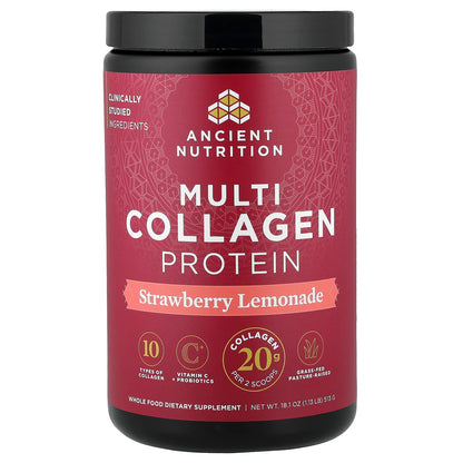 Ancient Nutrition Multi Collagen Protein Strawberry Lemonade 513 g (1.13 lb)