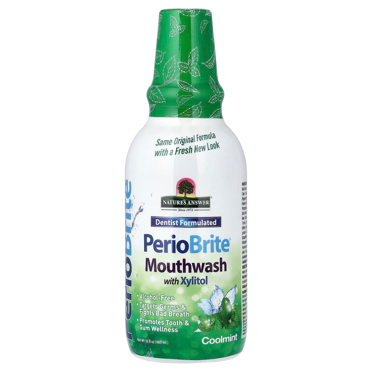 Nature's Answer PerioBrite Mouthwash with Xylitol, Coolmint, 480 ml (16 fl oz)