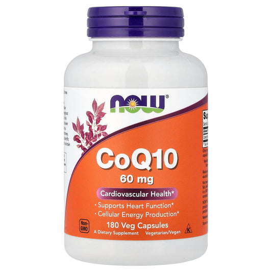 NOW Foods CoQ10, 60 mg, 180 Veg Capsules