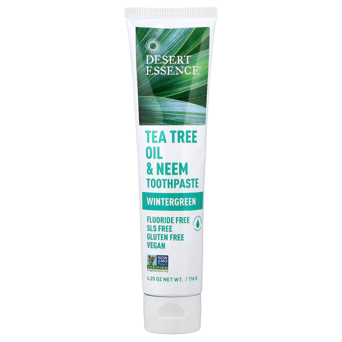 Desert Essence Tea Tree Oil & Neem Toothpaste, Wintergreen, 176 g