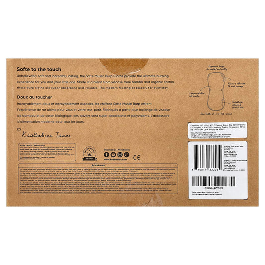 KeaBabies Softe Muslin Burp Cloths, The Wild, Pack of 5 - view 2