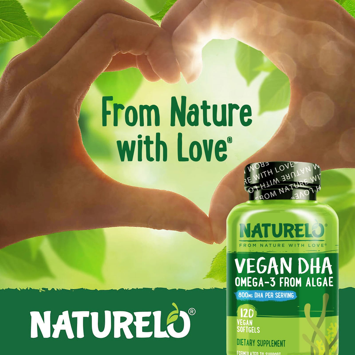 NATURELO Vegan DHA Omega-3 from Algae, 120 Vegan Softgels - view 6