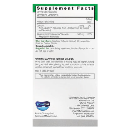 Nature's Answer Marine Based Magnesium, 90 Vegetarian Capsules - view 2