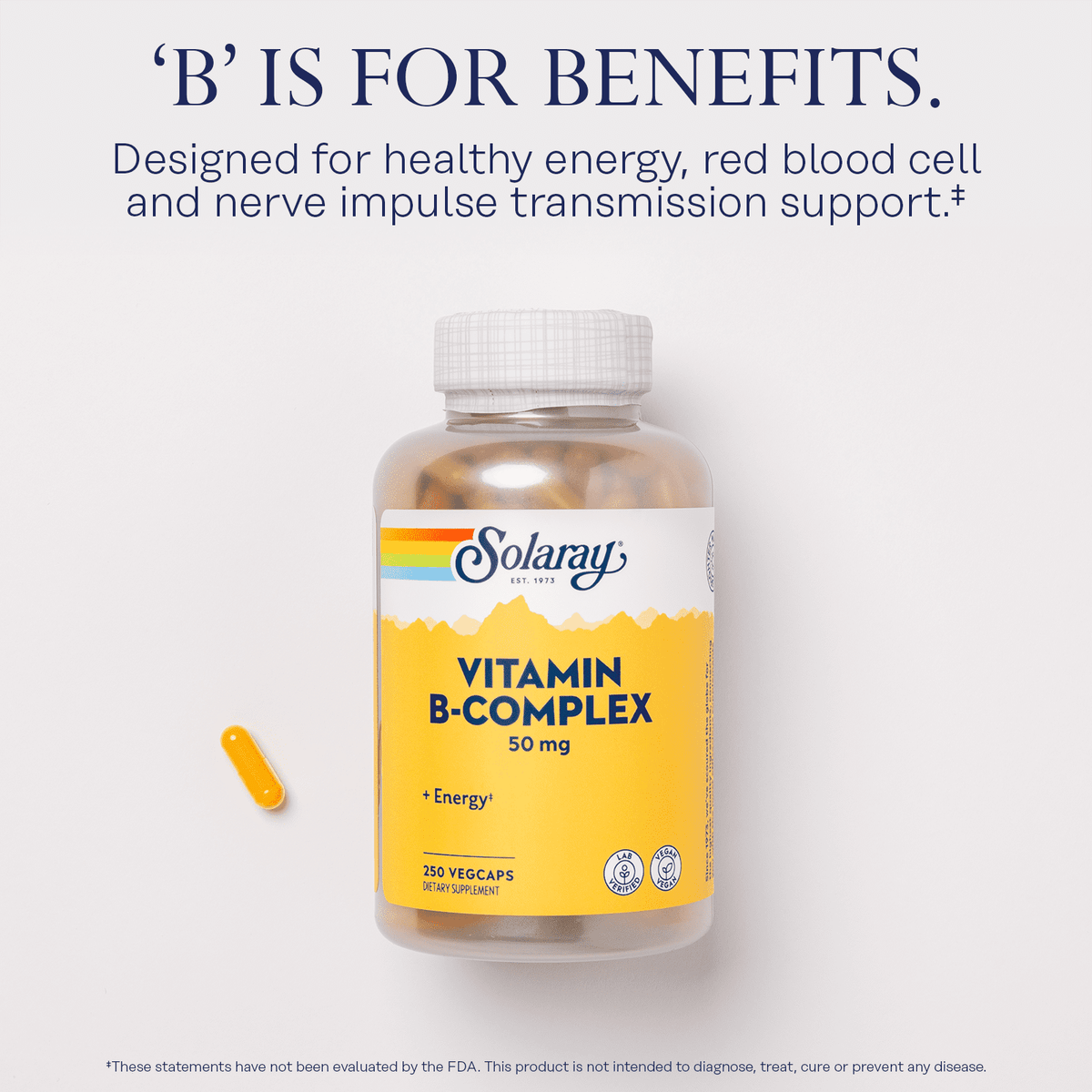 Solaray Vitamin B-Complex, 50 mg, 250 Veg Capsules - view 3
