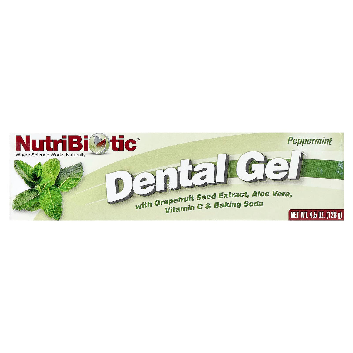 NutriBiotic Dental Gel, Peppermint, 128 g (4.5 oz) - view 2
