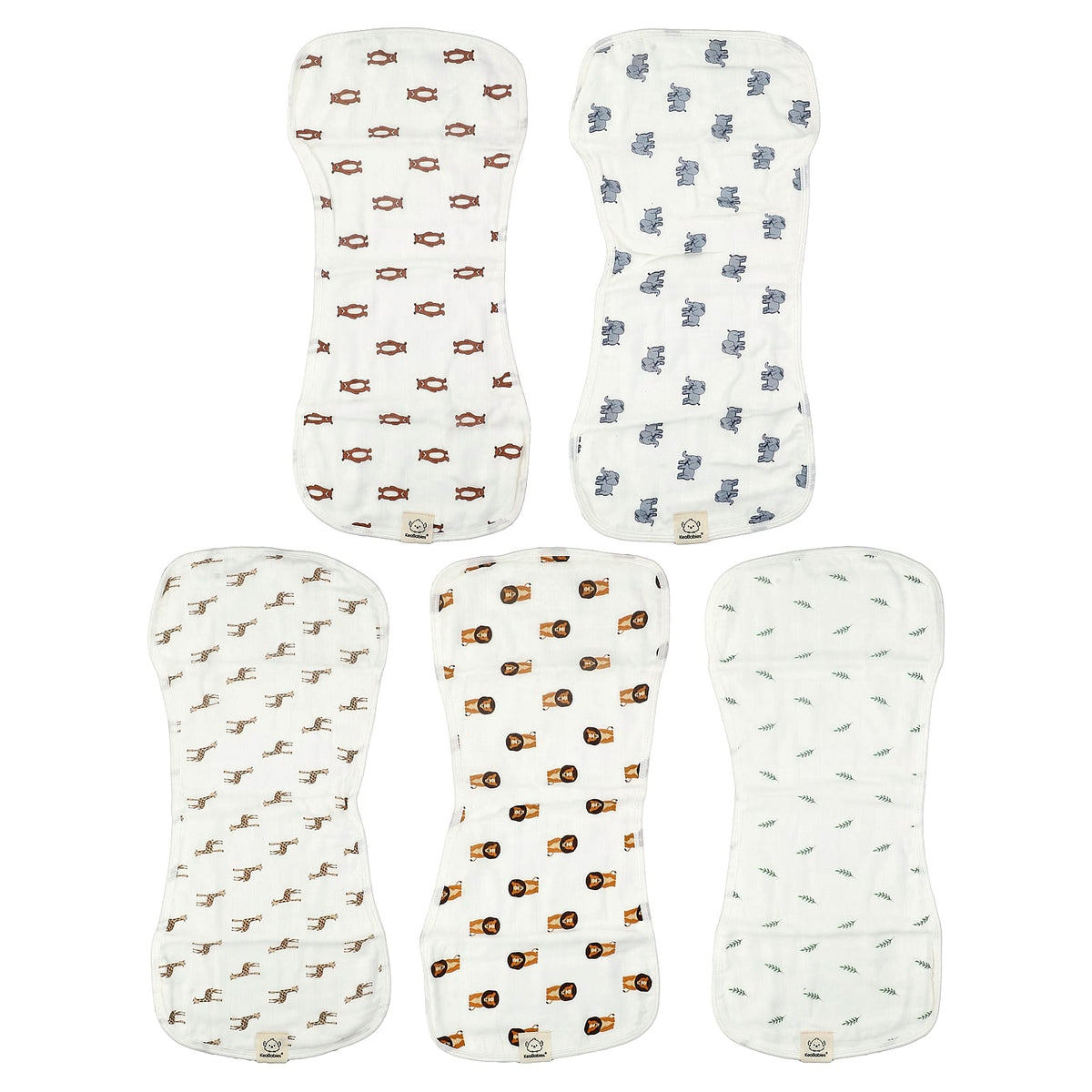 KeaBabies Softe Muslin Burp Cloths, The Wild, Pack of 5 - view 3