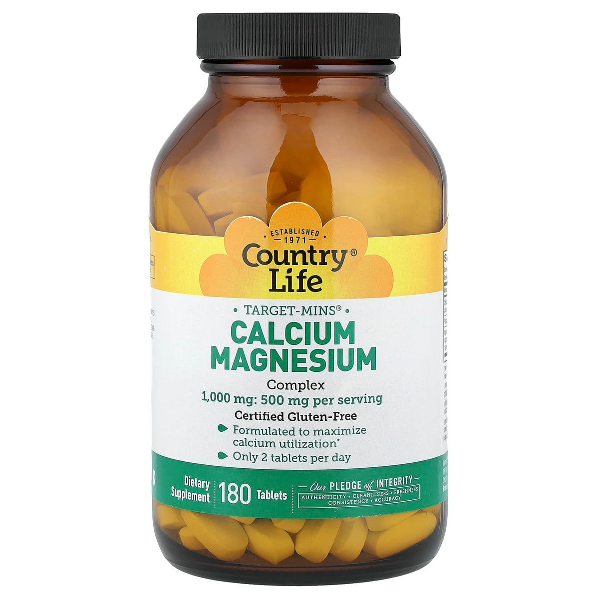 Country Life Target-Mins Calcium-Magnesium Complex, 180 Tablets