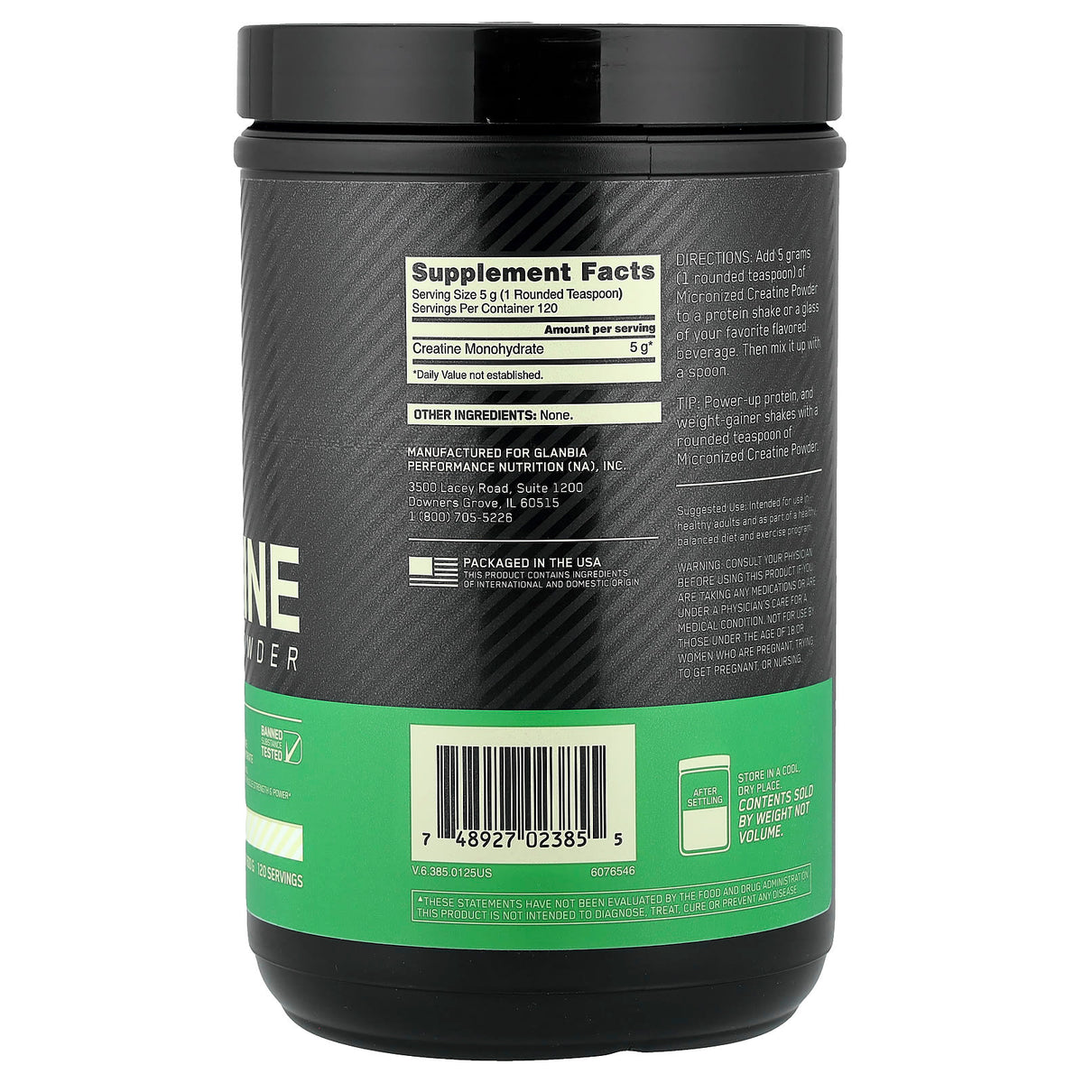 Optimum Nutrition Micronized Creatine Powder, Unflavoured, 600 g (1.32 lb) - view 2