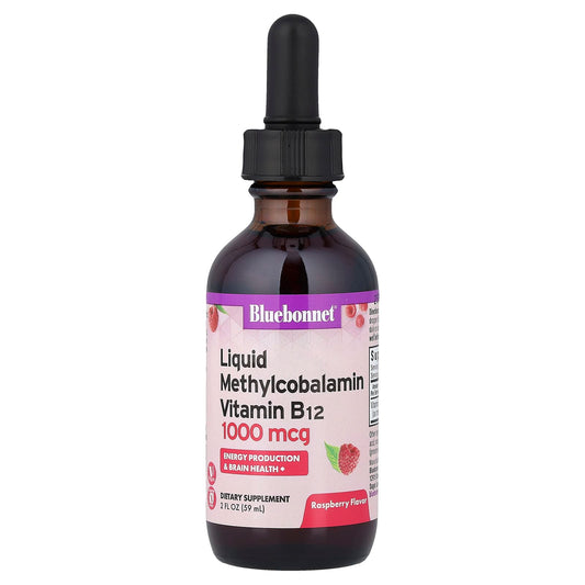 Bluebonnet Nutrition Liquid Methylcobalamin Vitamin B12, Raspberry, 59 ml