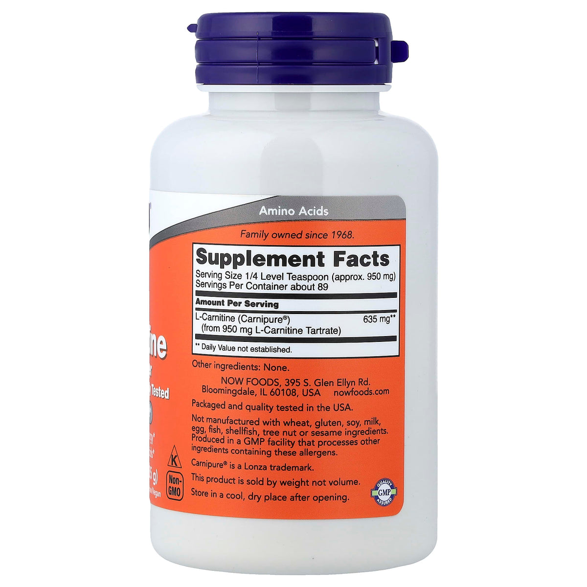 NOW Foods L-Carnitine Pure Powder, 85 g (3 oz) - view 2