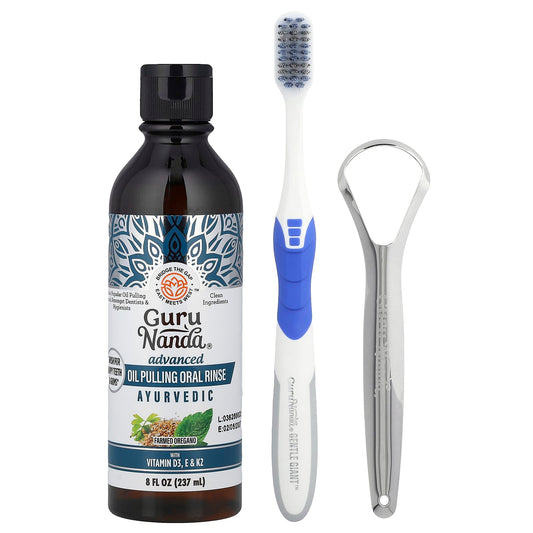 GuruNanda Advanced Oil Pulling Mouthwash, Ayurvedic, 3 Count