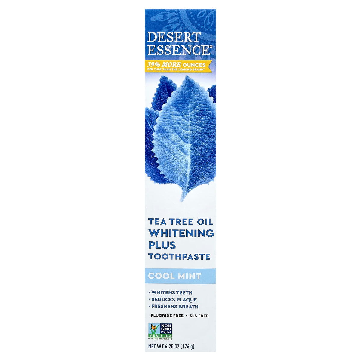 Desert Essence Tea Tree Oil Whitening Plus Toothpaste, Cool Mint, 176 g - view 2