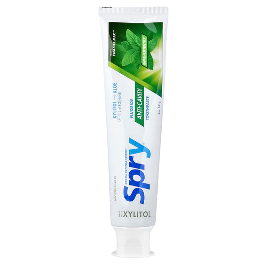Xlear Spry Toothpaste with Fluoride, Spearmint, 141 g