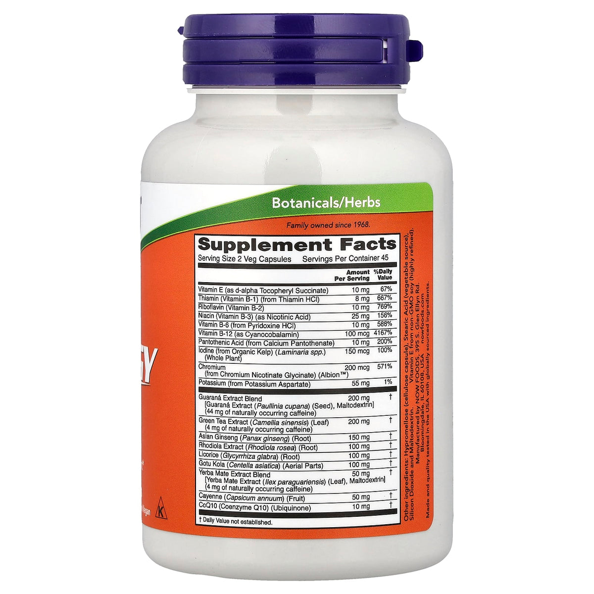 NOW Foods Energy, 90 Veg Capsules — alternate product view