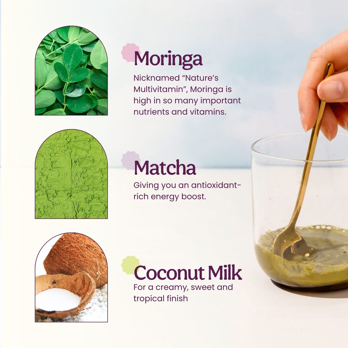 Blume Superfood Latte, Matcha Coconut, 100 g (3.5 oz) - view 4