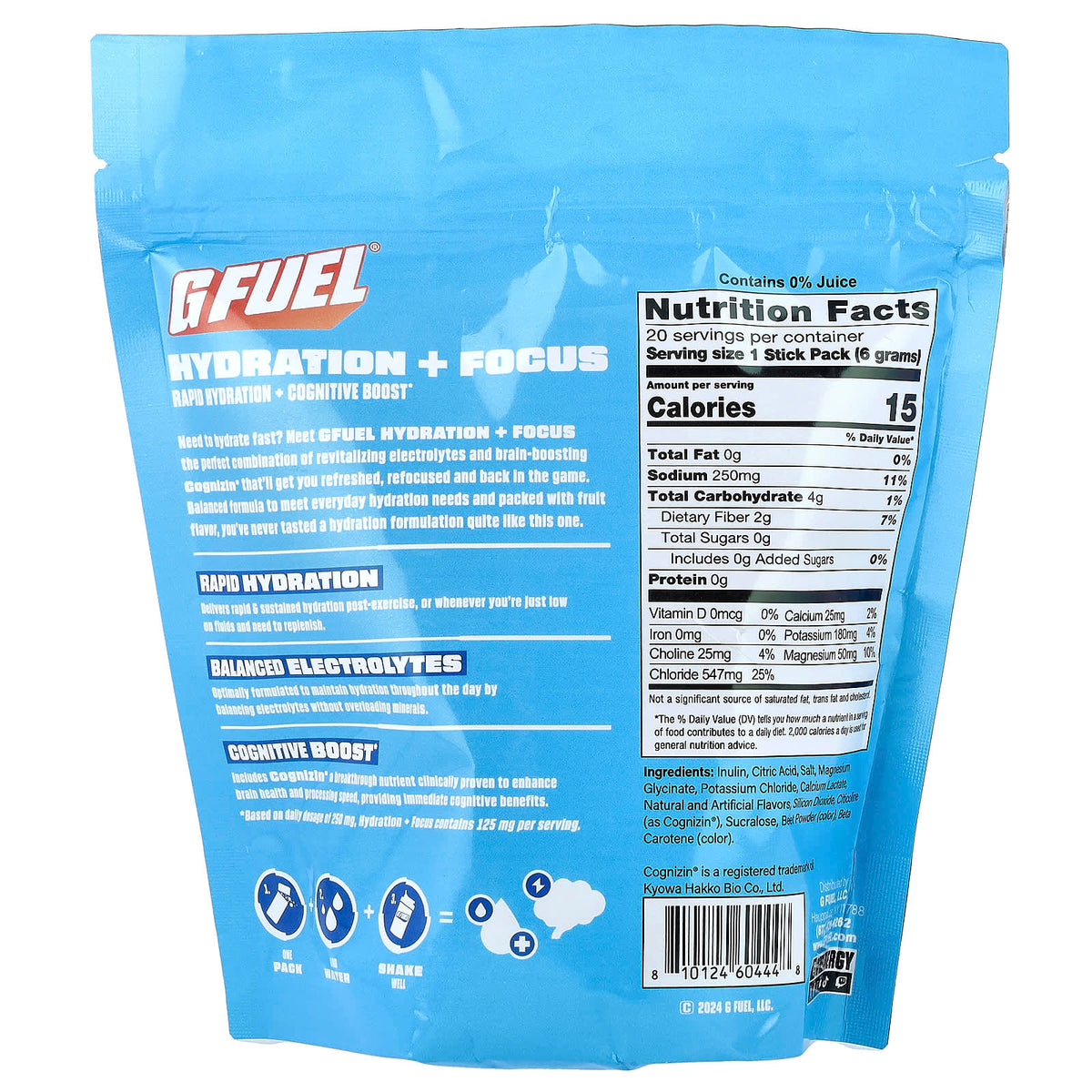 G FUEL Hydration + Focus Electrolyte Mix, Peach Paradise, 20 Sticks — alternate product view