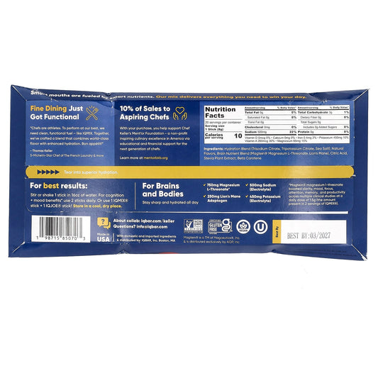 IQBAR IQMIX Hydration + Clarity + Mood Mix, Yuzu Mango, 20 Sticks - view 2