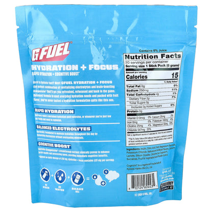 G FUEL Hydration + Focus Electrolyte Mix, Strawberry Splash, 20 Sticks - view 2