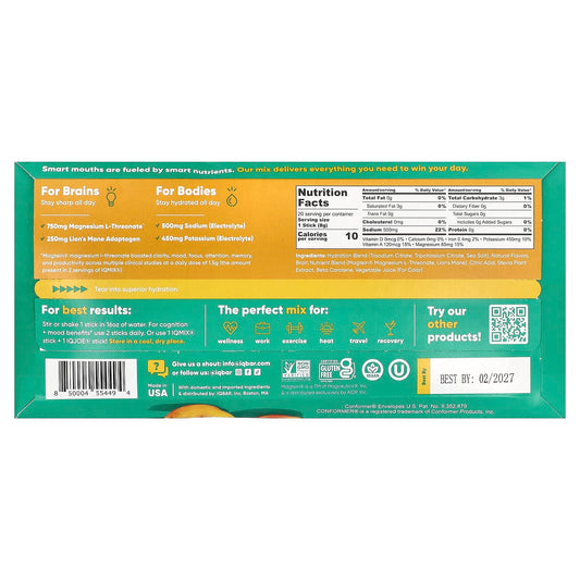 IQBAR IQMIX Hydration + Clarity + Mood Mix Peach Mango 20 Sticks - view 2