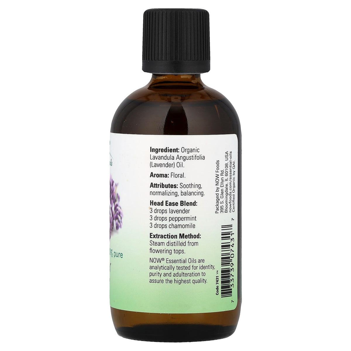 NOW Foods Organic Essential Oils Lavender 118 ml - view 2