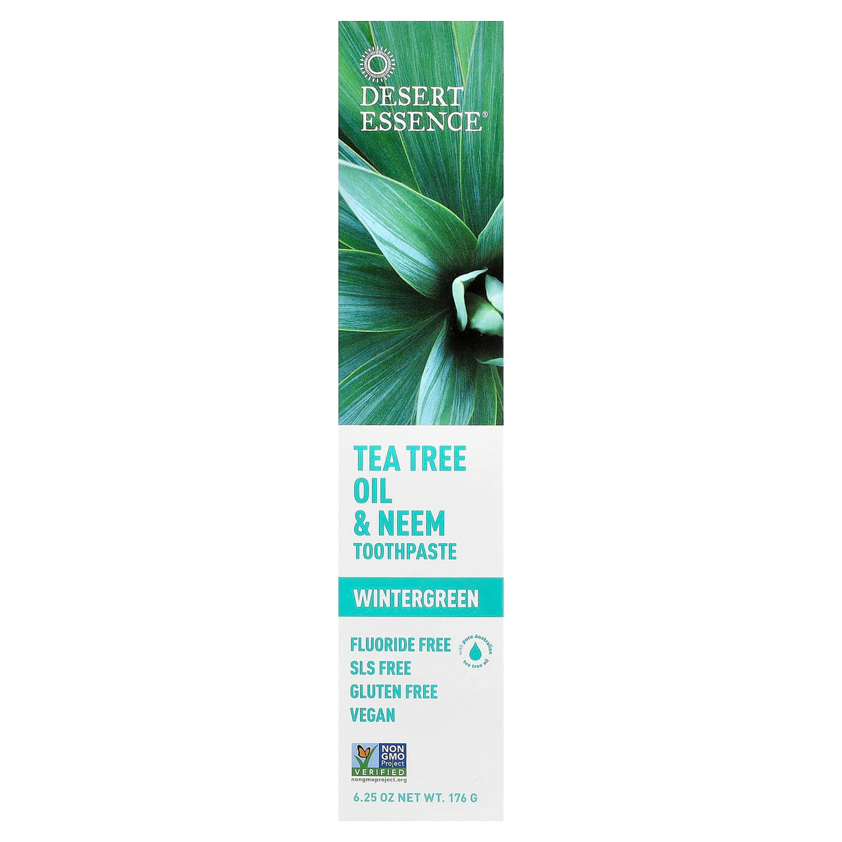 Desert Essence Tea Tree Oil & Neem Toothpaste, Wintergreen, 176 g - view 2