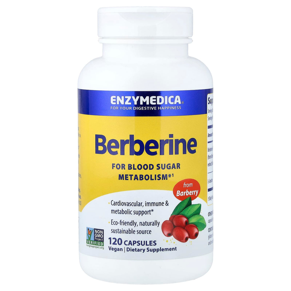 Enzymedica Berberine, 120 Capsules - view 3