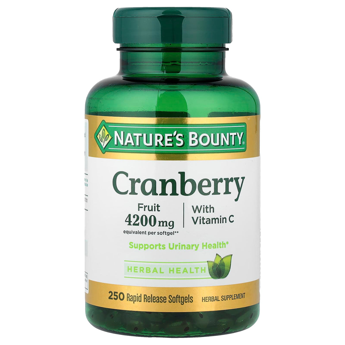 Nature's Bounty Cranberry with Vitamin C, 250 Rapid Release Softgels