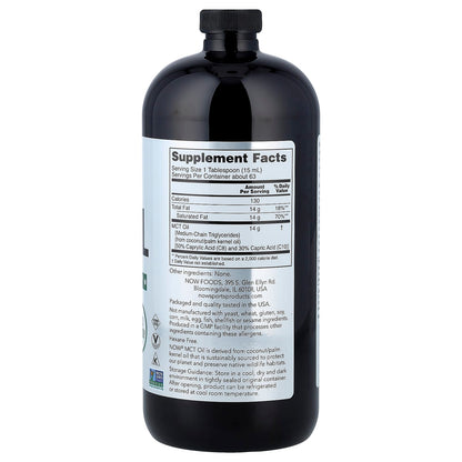 NOW Foods Sports MCT Oil, Unflavoured, 946 ml (32 fl oz) - view 2