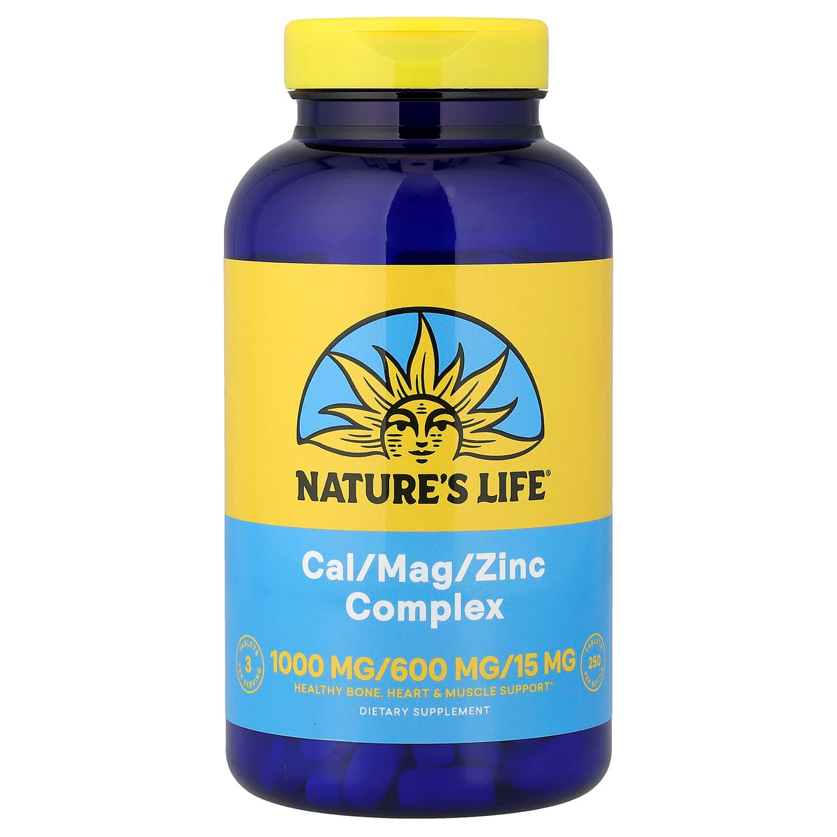 Nature's Life Cal/Mag/Zinc Complex, 250 Tablets — product view