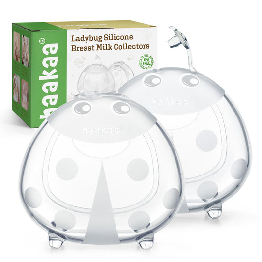 haakaa Ladybug Silicone Breast Milk Collector, 2.5 oz (75 ml), Pack of 2