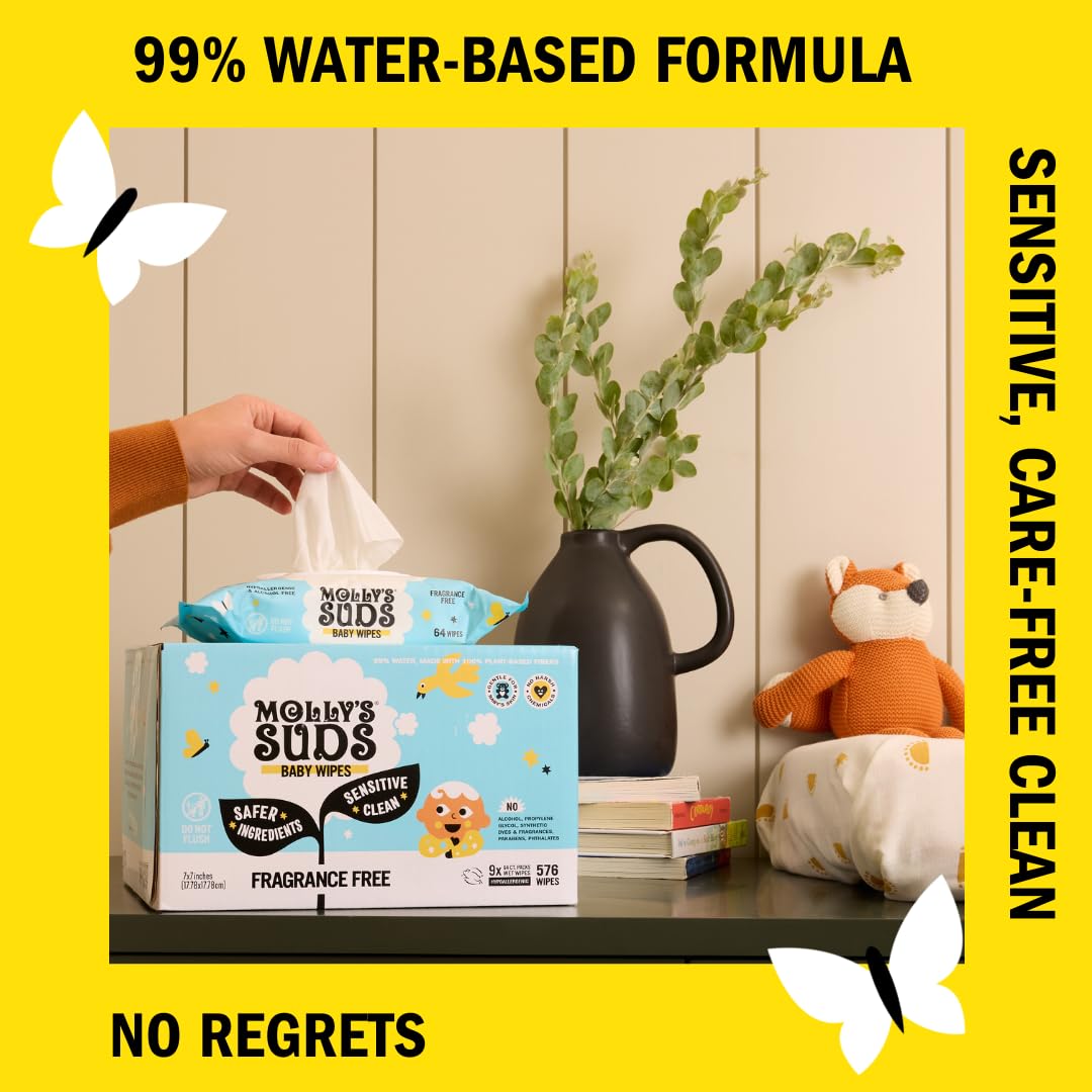 Molly's Suds Sensitive Clean Baby Wipes, Fragrance Free, 384 Wipes - view 3