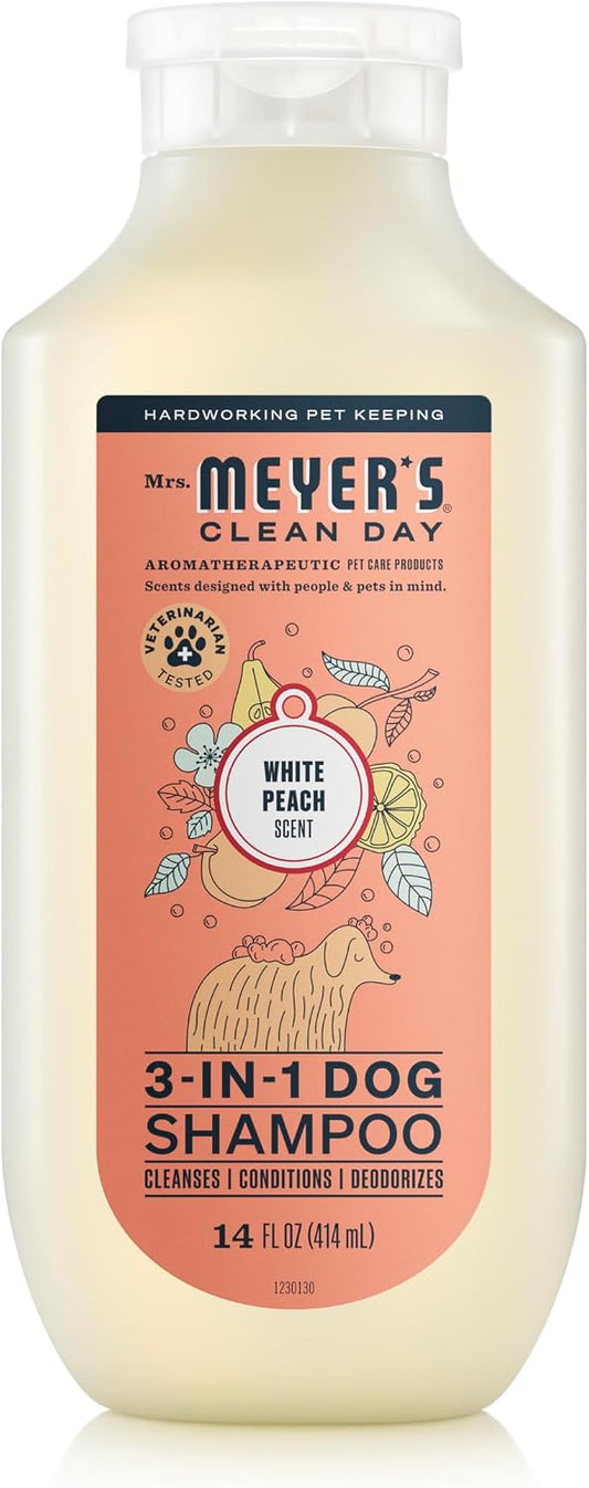 Mrs. Meyer's Clean Day 3-in-1 Dog Shampoo, White Peach, 14 oz